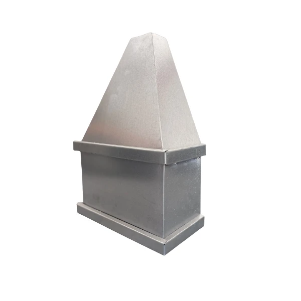 Custom fabricated metal chimney cap for roofing and ventilation applications
