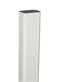 Custom fabricated rectangular metal downspout for roofing drainage systems