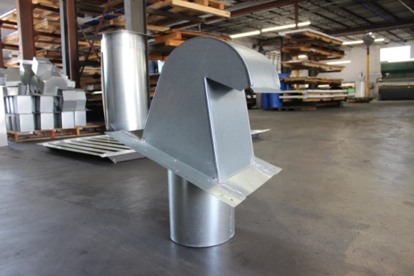 Custom fabricated metal roof vent for commercial roofing and ventilation systems
